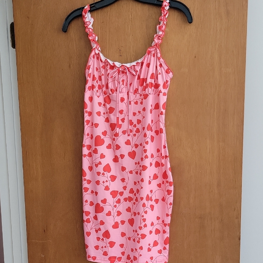 SHEIN Pink and Red Heart Chemise
